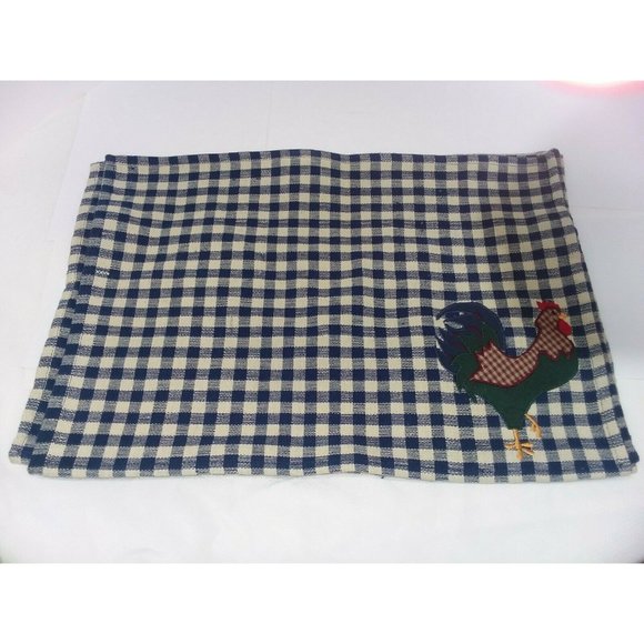 Hand Loomed Park Imports set of 4 place mats blue - Picture 2 of 5